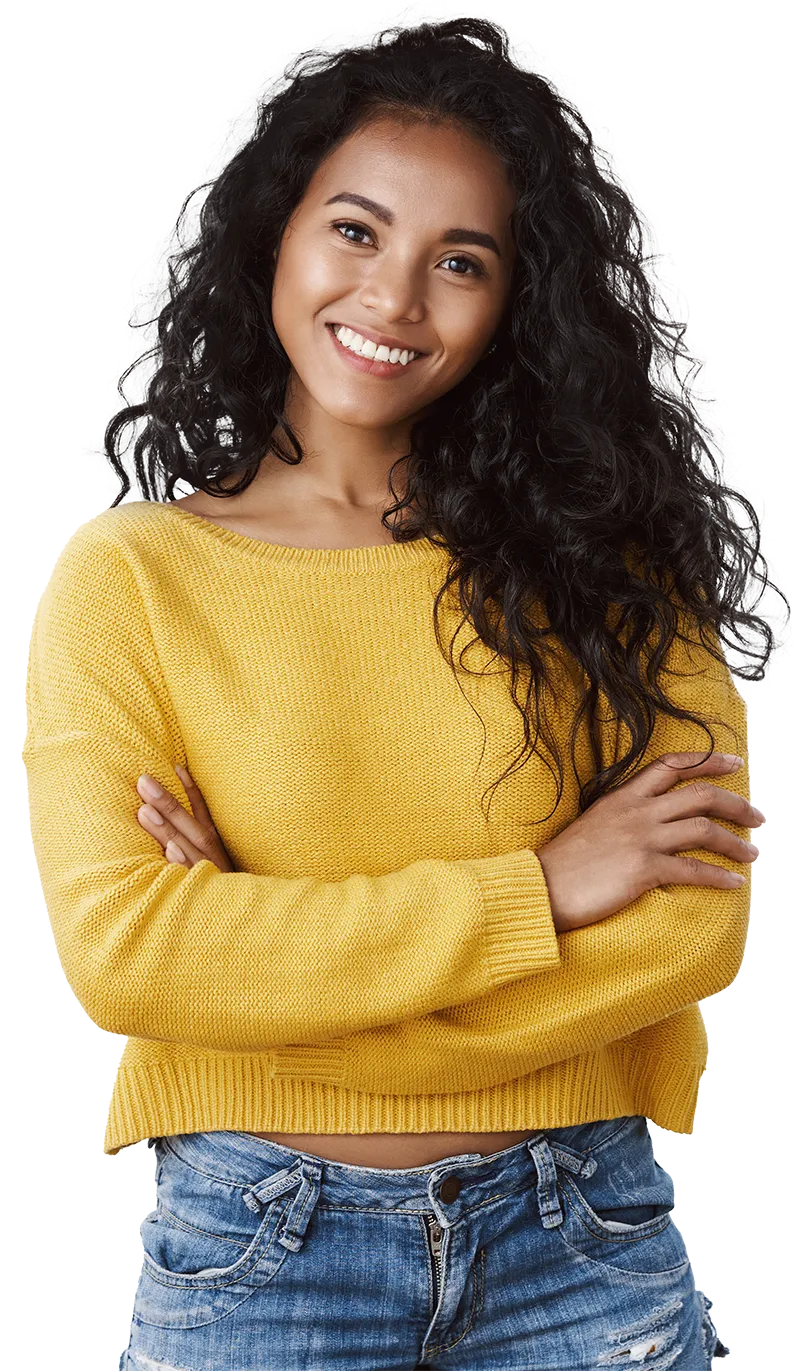 A smiling car buyer